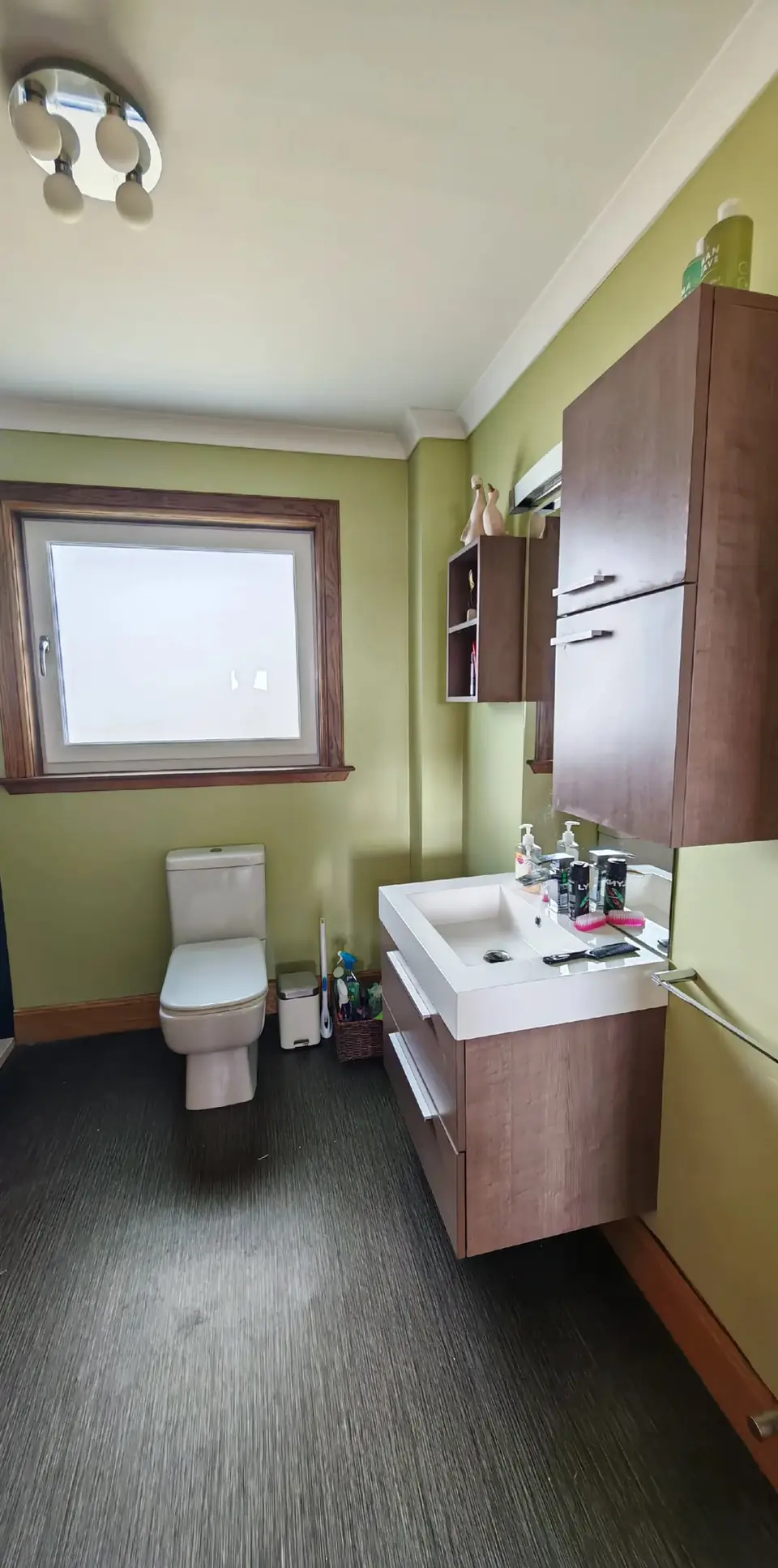 Bathroom painted green