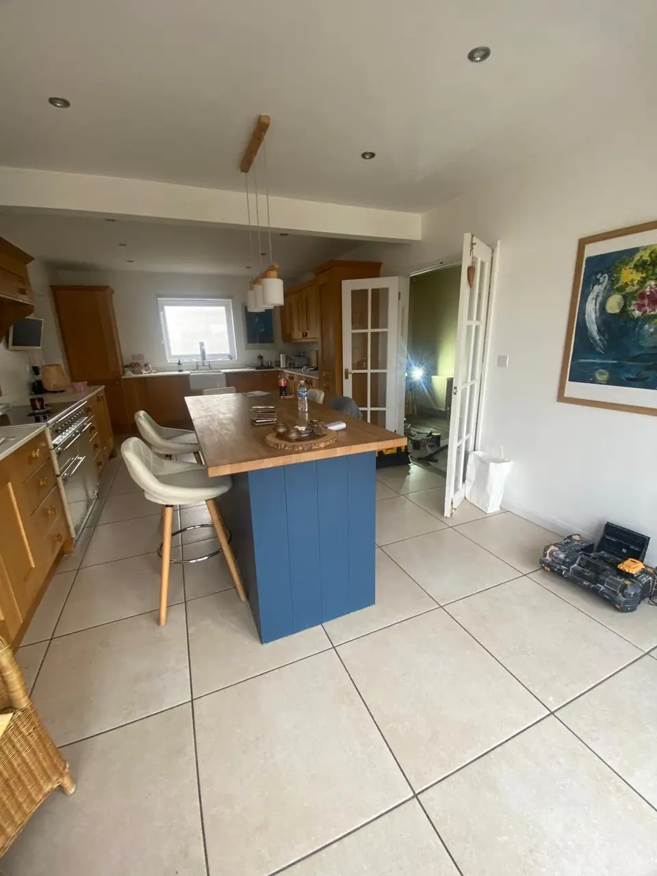 Before: island end by the French doors